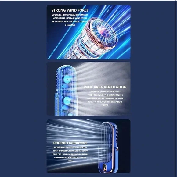 Desk Fan Cold Fan Desktop Oscillating Fan Indoors Portable USB Rechargeable Car - Picture 9 of 9